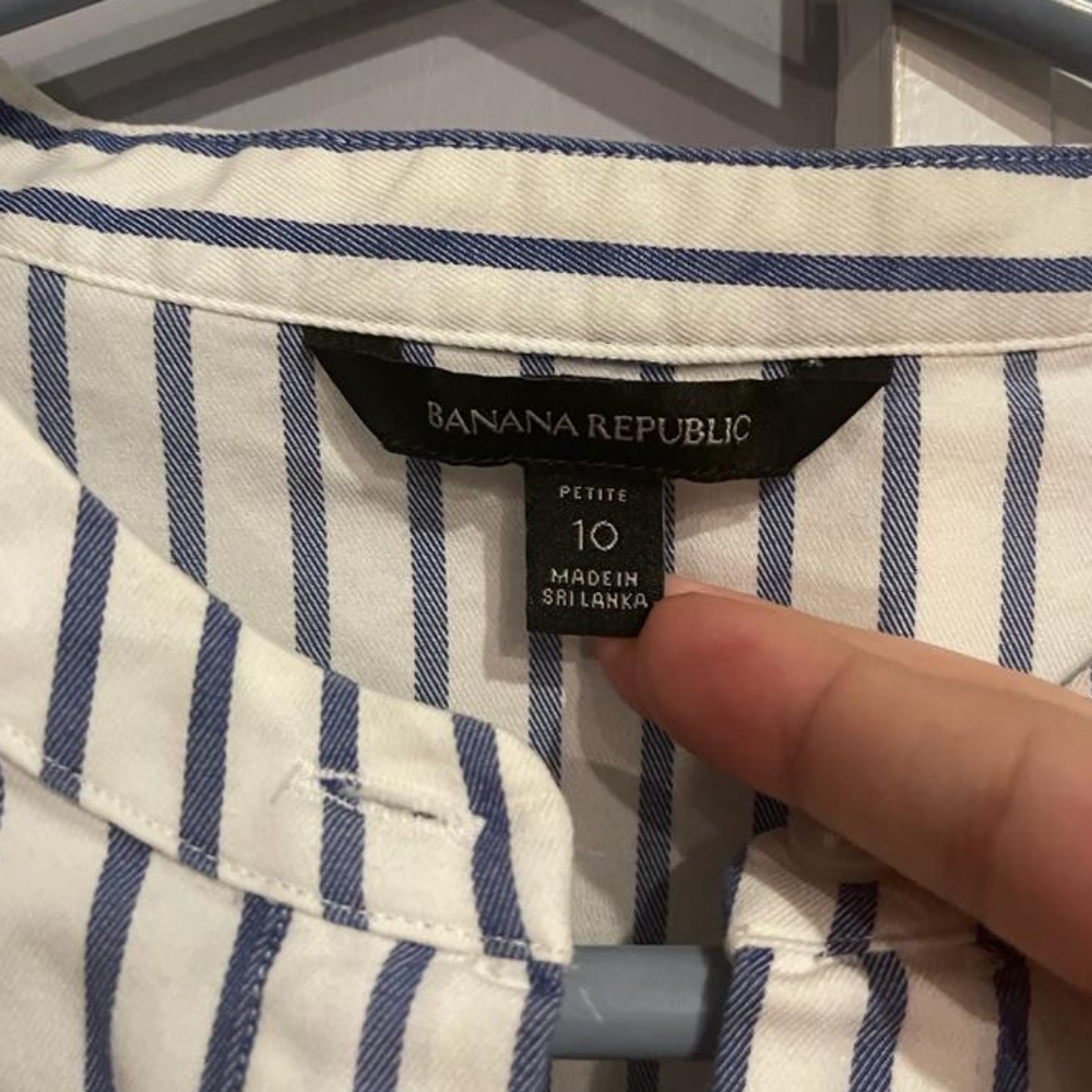 Striped Button Down Ruffle Blouse - image 6